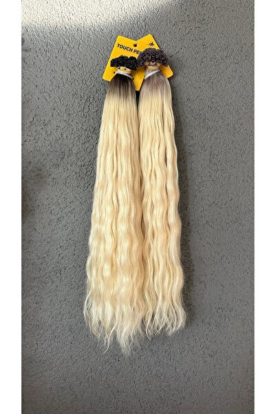 Touch Platin Saç Ombreli Gerçek Saç Mikro Kaynak Saç Keratin Kaynak 60 Cm 125...