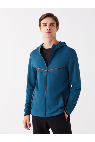 LC Waikiki Lcwk Hooded Long Sleeve Men's Zip-Up Sweatshirt