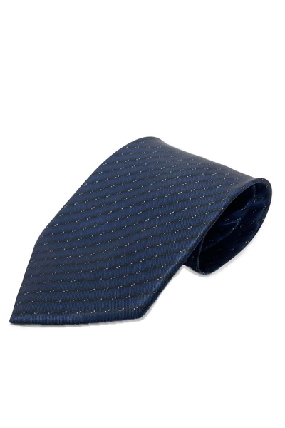 Hasyılmaz El Yapımı Desenli Mavi İpek Kravat K01