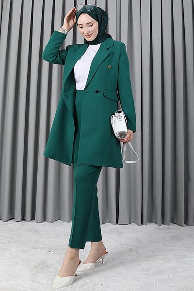 Giza Giyim Blazer Jacket Set Emerald