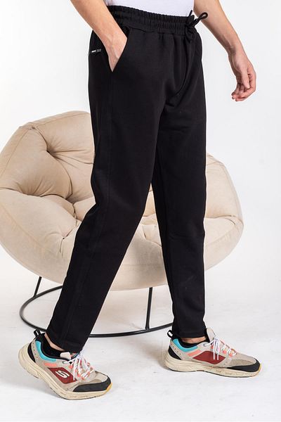Mutlu City Μαύρο Double Face Fabric Ανδρικό Φούτερ - Άνετο Παντελόνι Cut Trend - 2880