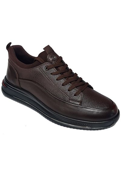 MARCOMEN Ανδρικά παπούτσια casual με κορδόνια Stretch Floater Model ριγέ γνήσιο δέρμα 20224