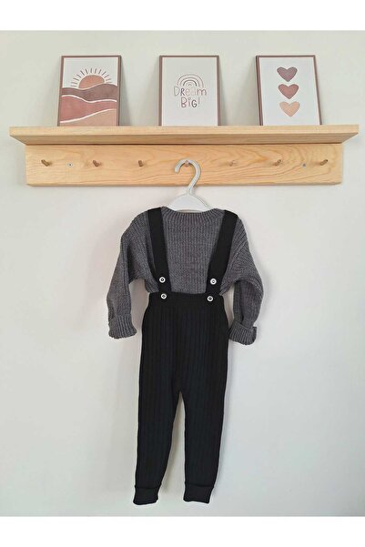 Nimini Kids New Season Knitwear Sweater & Strap Overalls Baby Kids Top and Bottom Set of 2 (0-6 years)