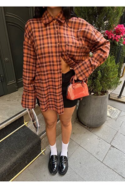 Friday Mood Cămașă oversize cu model în carouri de damă