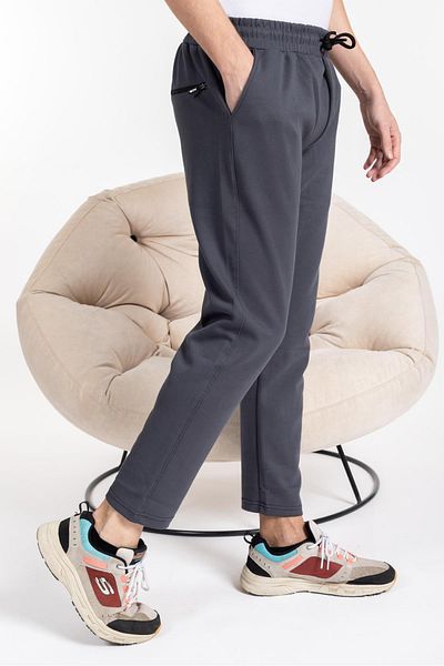 Mutlu City Basic Trendy Ανδρικά Φούτερ - Ύφασμα διπλού προσώπου, Άνετη εφαρμογή, Κοπή παντελονιού, Smoked-2880