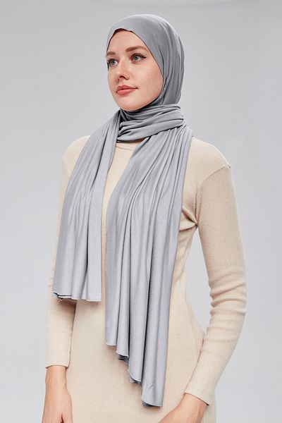 Sonbaharmoda Gray Hijab Luxury Combed Cotton Women's Shawl