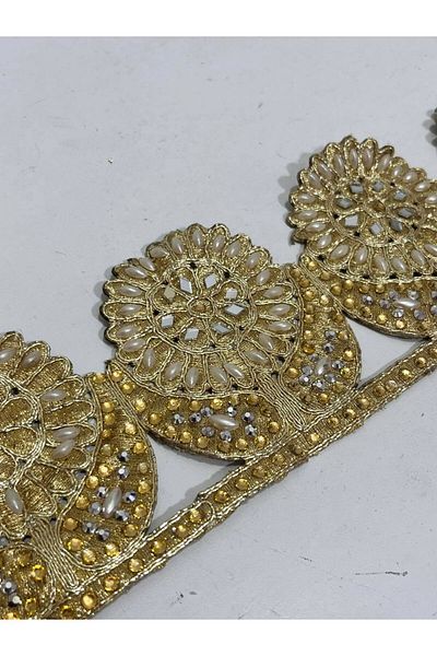 Hasyılmaz 8 Meters Guipure Applique - Stone and Bead Embroidered (Model 9)