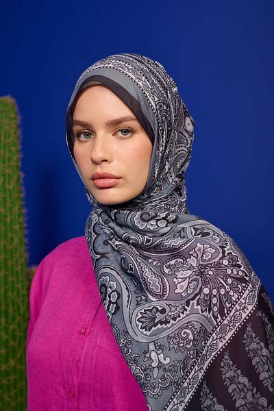 İpekhan Marrakech Collection Soft Shawl Dark Grey Black 3049-02