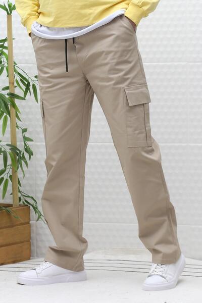 WAFRA Erkek Kargo Cepli Baggy Gabardin Pantalon
