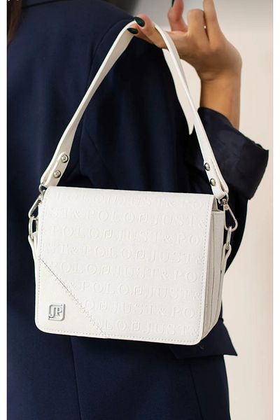 Just Polo Women's White Two-Strap 4-Compartment Shoulder and Crossbody Bag Tm5555-4072