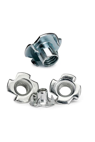 sywoods 10 Adet M8 Metrik Ağaç Somunu Çakmalı Vida Bağlama Saplama Vida Somunu