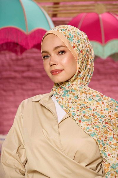 İpekhan Marrakech Yellow Orange Soft Shawl - Collection 3046-22