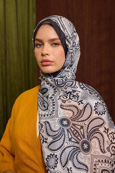 İpekhan Μαλακό σάλι Marrakech Collection Μαύρο Μαλακό Ροζ 3048-03