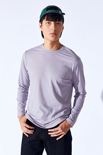 Manche Ανδρικό μπλουζάκι με μακρυμάνικο ύφασμα Jacquard εφαρμοστό Basic |   Γ...