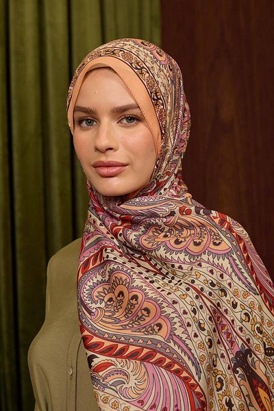 İpekhan Marrakech Collection Soft Shawl Salmon Red 3047-02