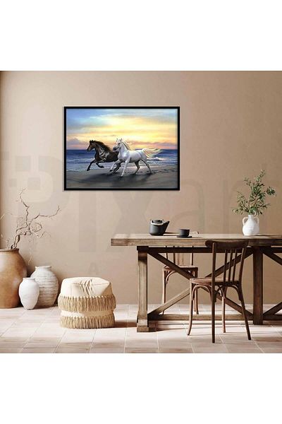 pixartsanat Horses 30x40cm PixArt Art Diamond Mosaic Painting Diamond Turkey