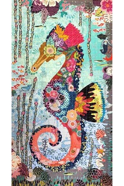 pixartsanat Colorful Beads Sea Horse Pixart Art Diamond Mosaic Painting Daimond Turkey 43*78