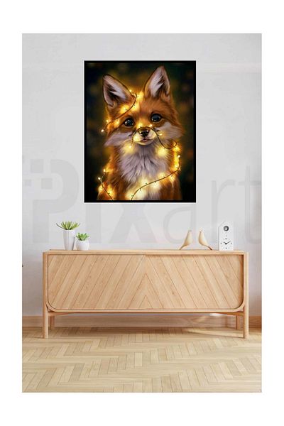 pixartsanat Lights And Fox Pixart Art Diamond Mosaic Painting Diamond Türkiye 50*50