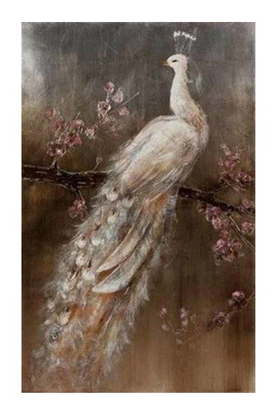 pixartsanat Beautiful White Peacock Pixart Art Diamond Mosaic Painting Daimond Turkey 48*73