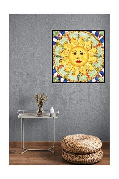 pixartsanat Smiling Sun Pixart Art Diamond Mosaic Painting Diamond Turkey 58*58