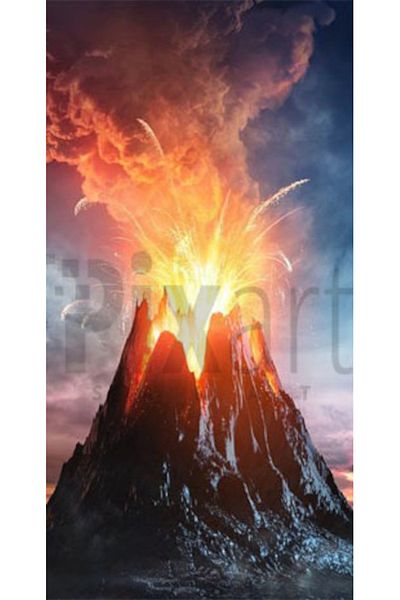 pixartsanat Volcano Eruption Pixart Art Diamond Mosaic Painting Diamond Turkey 37*69