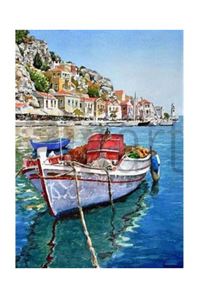 pixartsanat Fishing Boat Pixart Art Diamond Mosaic Painting Diamond Turkey 40*57