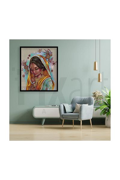 pixartsanat Indian Beautiful Woman Pixart Art Diamond Mosaic Painting Diamond Turkey 53*64