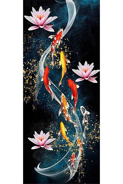 pixartsanat Koi Fish 25x60 PixArt Art Diamond Mosaic Painting Diamond Turkey