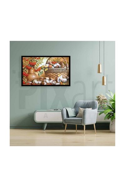 pixartsanat Mushroom Basket PixArt Art Diamond Mosaic Painting Diamond Turkey 60*40