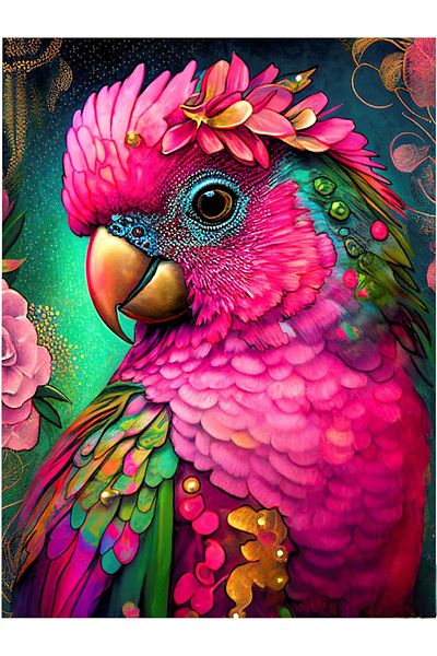 pixartsanat Petra Bird Pixart Art Mosaic Queens Aviary Painting - 40X60