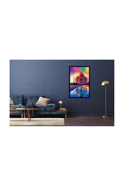 pixartsanat Colorful Taj Mahal Pixart Art Diamond Mosaic Painting Diamond Türkiye 43*46