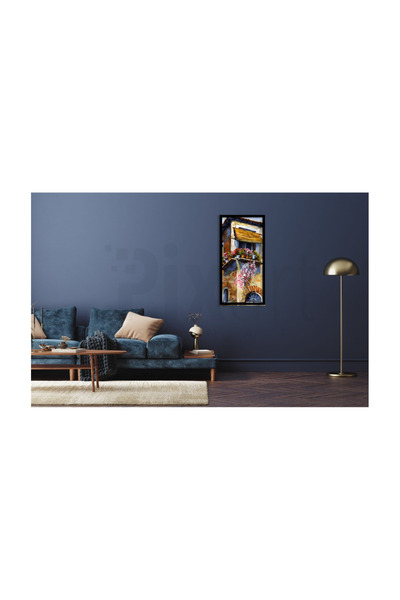 pixartsanat Çiçekli Pencere Pixart Sanat Elmas Mozaik Tablo Diamond Türkiye 37*69
