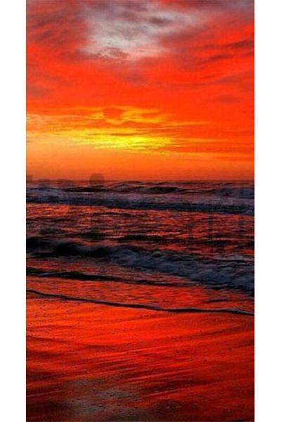 pixartsanat Red Sunset Pixart Art Diamond Mosaic Painting Diamond Turkey 37*69