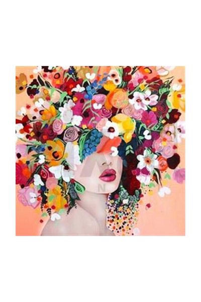 pixartsanat Flower Woman Pixart Art Diamond Mosaic Painting Diamond Turkey 51*51
