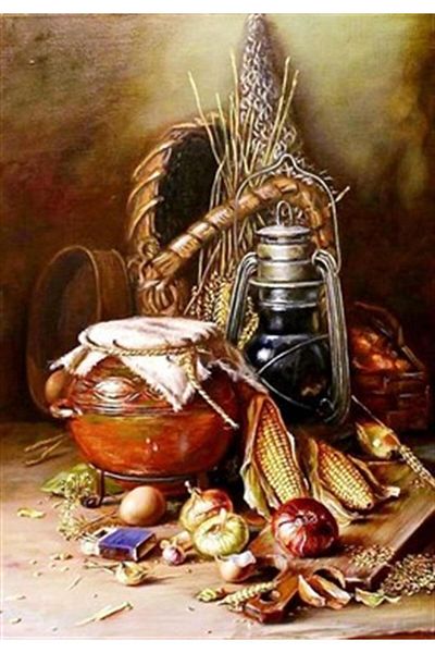 pixartsanat Scattered Kitchen Things Pixart Art Diamond Mosaic Painting Diamond Turkey 51*74