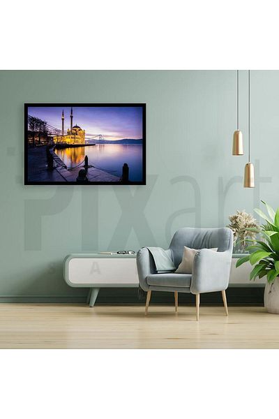 pixartsanat Mosque and sea view40x65 PixArt Art Diamond Mosaic Painting Diamond Turkey