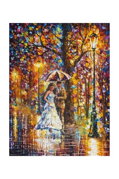 pixartsanat Bride Groom Rain Pixart Art Diamond Mosaic Painting Diamond Turkey 40*55