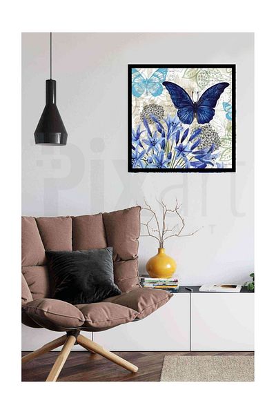 pixartsanat Flowers And Butterflies Pixart Art Diamond Mosaic Painting Diamond Turkey 53*53