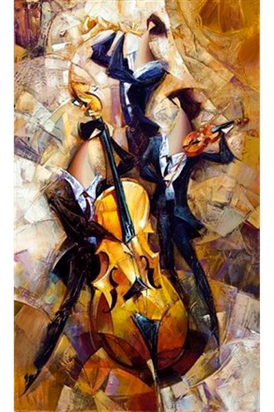 pixartsanat Violin And Musician Pixart Art Diamond Mosaic Painting Diamond Turkey 50*81