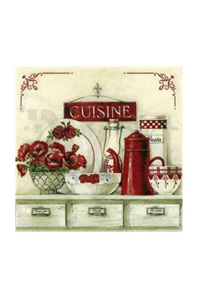pixartsanat Red Kitchen Pixart Art Diamond Mosaic Painting Diamond Türkiye 53*53