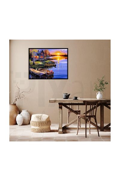 pixartsanat Sunset from Scaffold Pixart Art Diamond Mosaic Painting Diamond Türkiye64*51