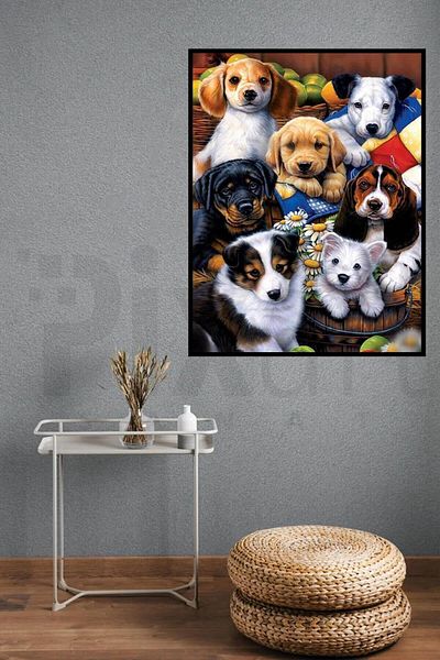 pixartsanat Dogs 40*30 Cm Pixart Art Diamond Mosaic Painting Diamond Turkey
