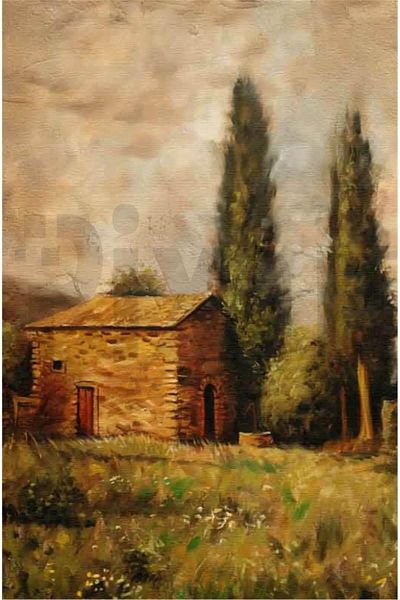 pixartsanat Hut in the Field 40x60 PixArt Art Diamond Mosaic Painting Diamond Türkiye