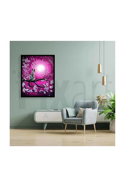 pixartsanat Nature and Kitten in Space Pixart Art Diamond Mosaic Painting Diamond Türkiye 43*53