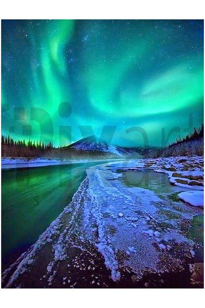 pixartsanat Northern Lights 30*40 PixArt Art Diamond Mosaic Painting Diamond Turkey