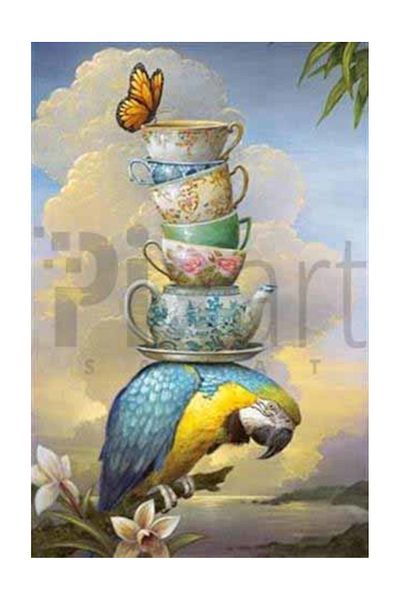 pixartsanat Tea Service from Parrot Pixart Art Diamond Mosaic Painting Diamond Turkey 43*63
