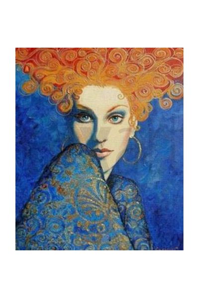 pixartsanat Pixart Diamond Mosaic Painting - Artistic Girl, Diamond Colored, Turkey 46*53