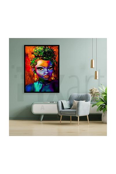 pixartsanat Big Eyed Hybrid Woman Pixart Art Diamond Mosaic Painting Diamond Turkey 53*71