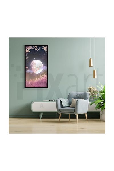 pixartsanat Floral Full Moon Pixart Art Diamond Mosaic Painting Diamond Türkiye 30*53