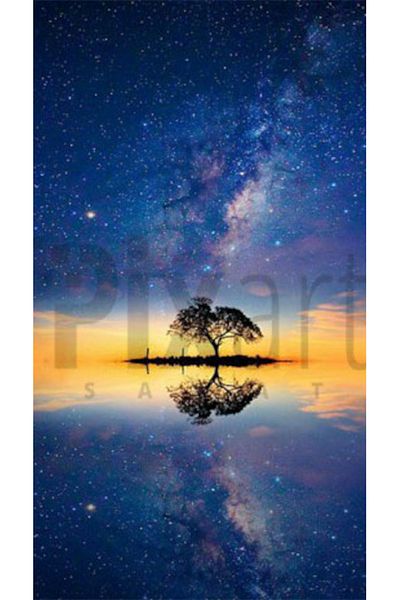 pixartsanat Lonely Tree And Sky Pixart Art Diamond Mosaic Painting Diamond Turkey 37*69
